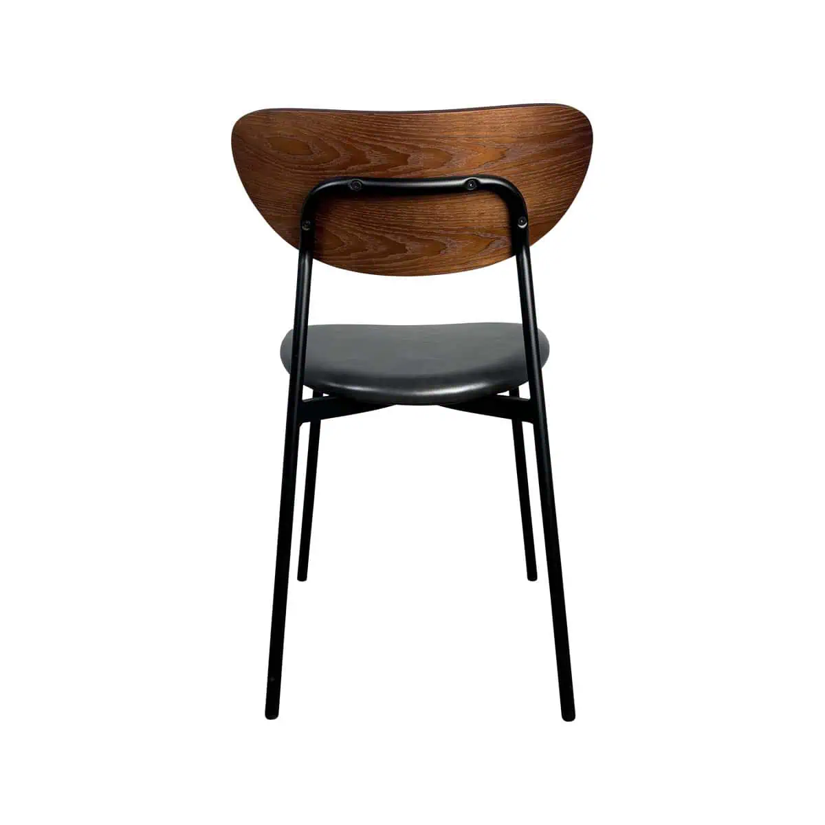 Super-Seat | Maison design chairs velour Mocha | Chair with curved wooden back, black velour seat and black metal legs. | Hospitality Furniture
