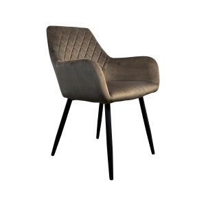 Super-Seat | Vicktor vintage wooden black metal school chair | Brown fabric, black metal, wooden details, sloping back. | Hospitality Furniture