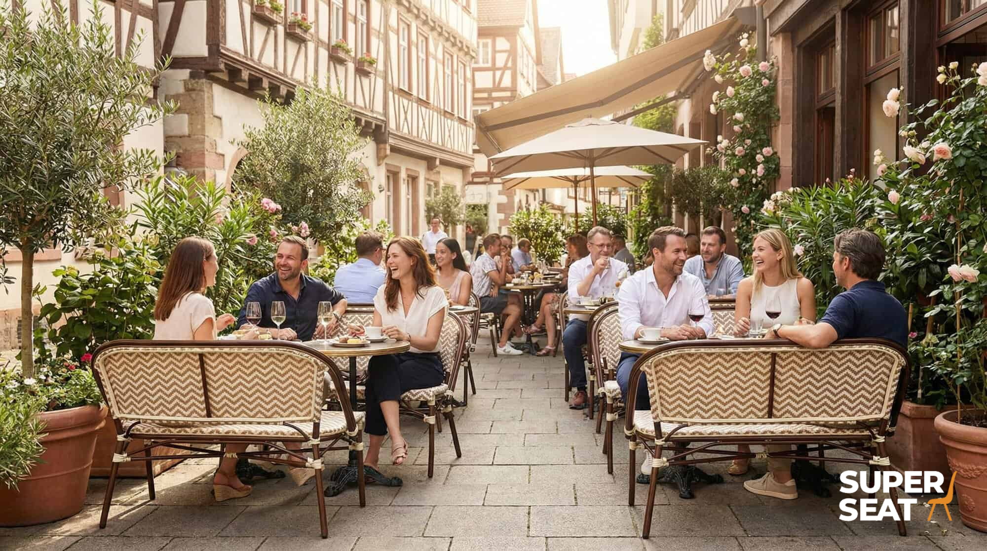 Marylin Paris hospitality ( outdoor ) rattan bench boho beige 112cm