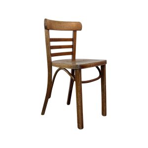 Super-Seat |Wood chair with curved backrest, horizontal slats and straight legs. Wear visible. Classic design. | Hospitality Furniture