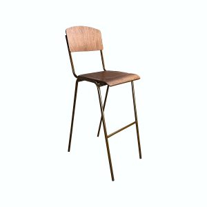 Vanitas vintage old school bar stools brown bronze frame