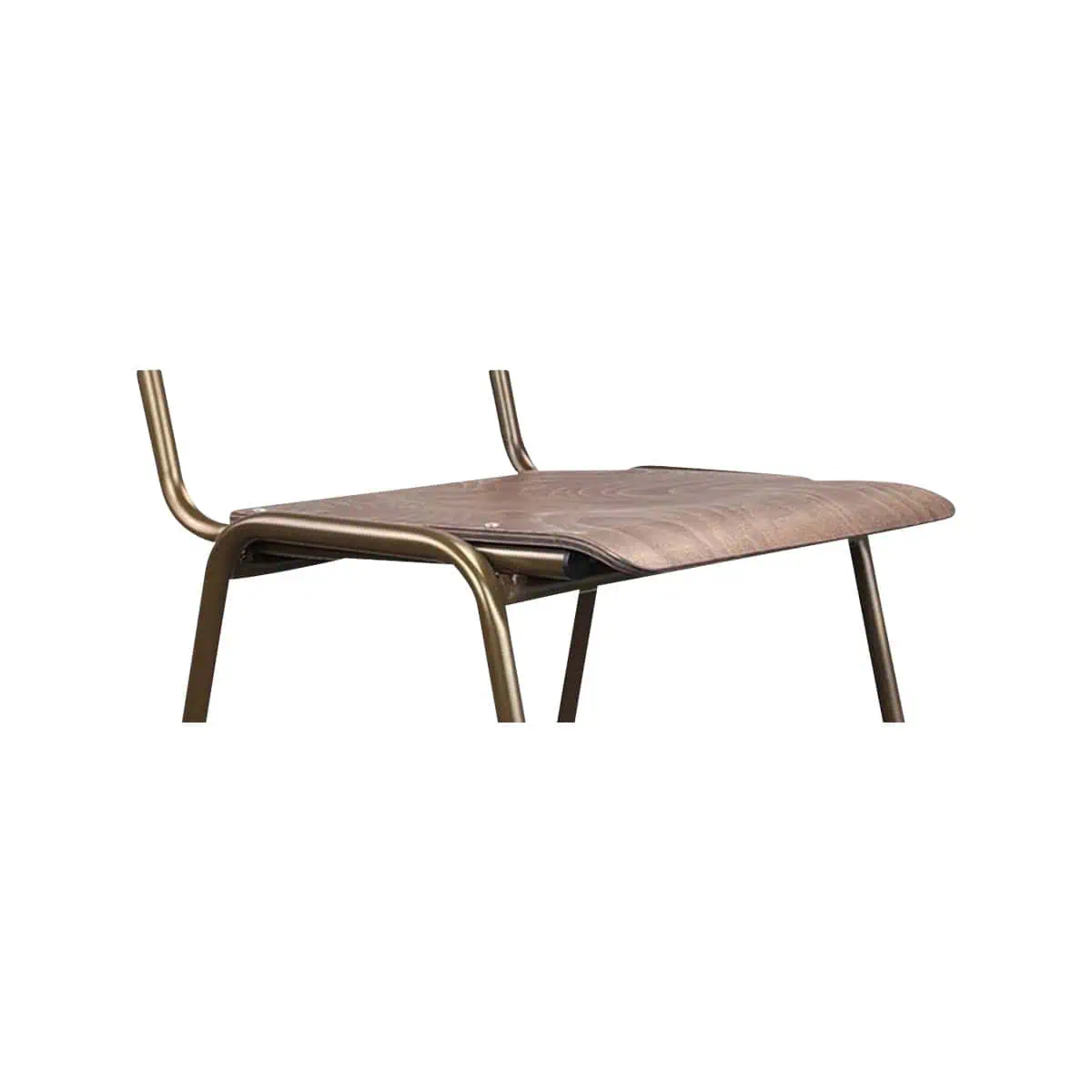 Super-Seat | Industrial bistro bar stools brown/terracotta Bar stool with brown wood seat and metal frame, partially exposed backrest against white. | Hospitality Furniture