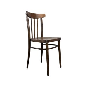 Super-Seat | Chairs collection | Dark brown wooden chair with curved back and vertical bars, classic and simple design. | Hospitality Furniture