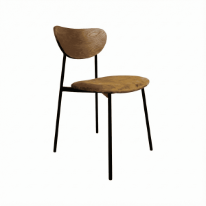 Must Scandinavian design chairs wooden with ochre velvet upholstery