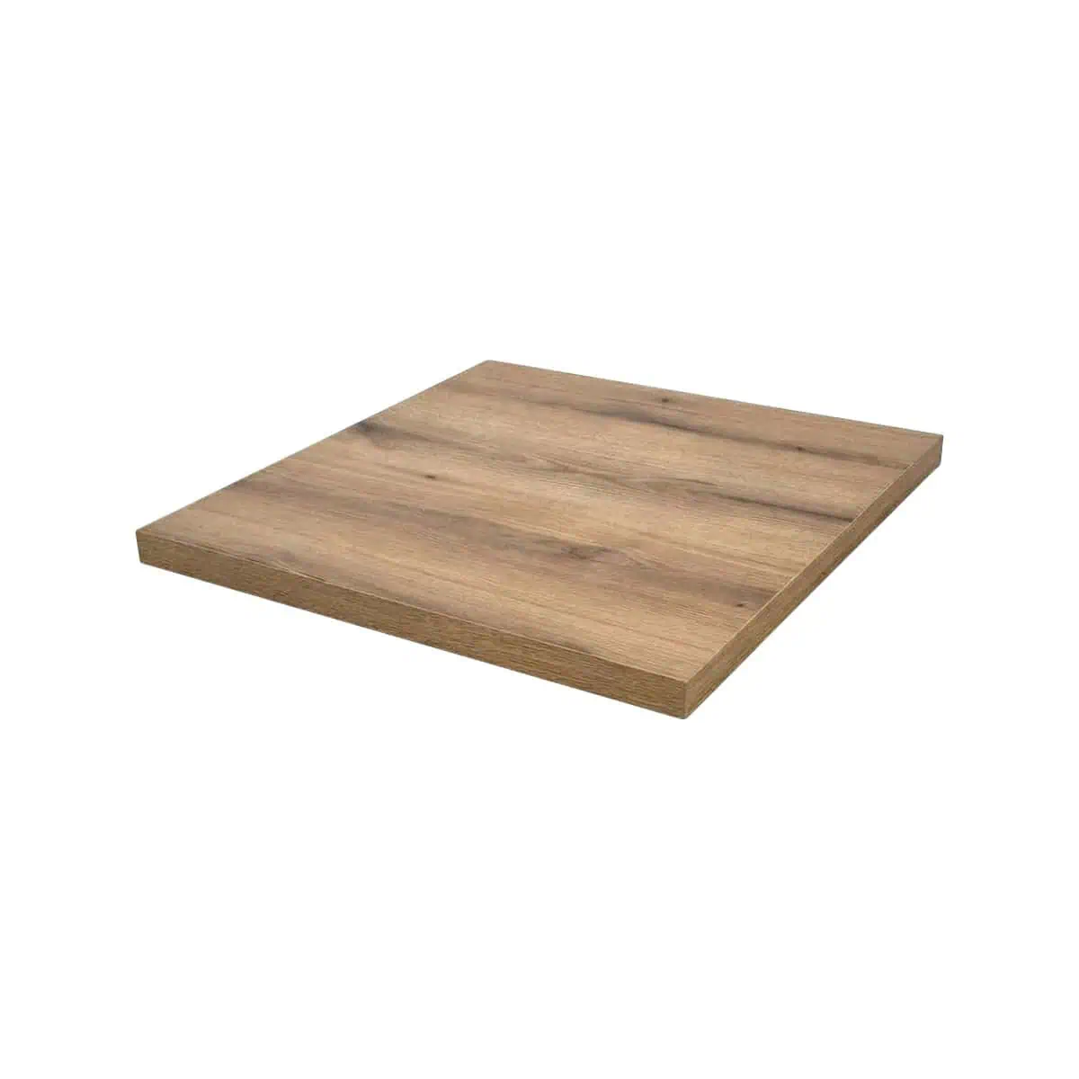 Super-Seat | Castle oak melamine table top Light brown oak melamine table top 67x67cm, wood grain, 36mm thick, on white background. | Hospitality Furniture