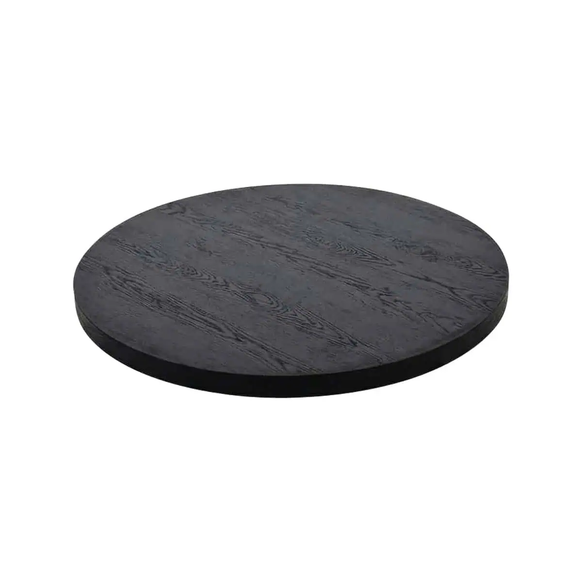 Super-Seat | Castle oak melamine table top Round, flat, dark oak melamine top, 67x67cm, 36mm thickness with visible wood grain. | Hospitality Furniture