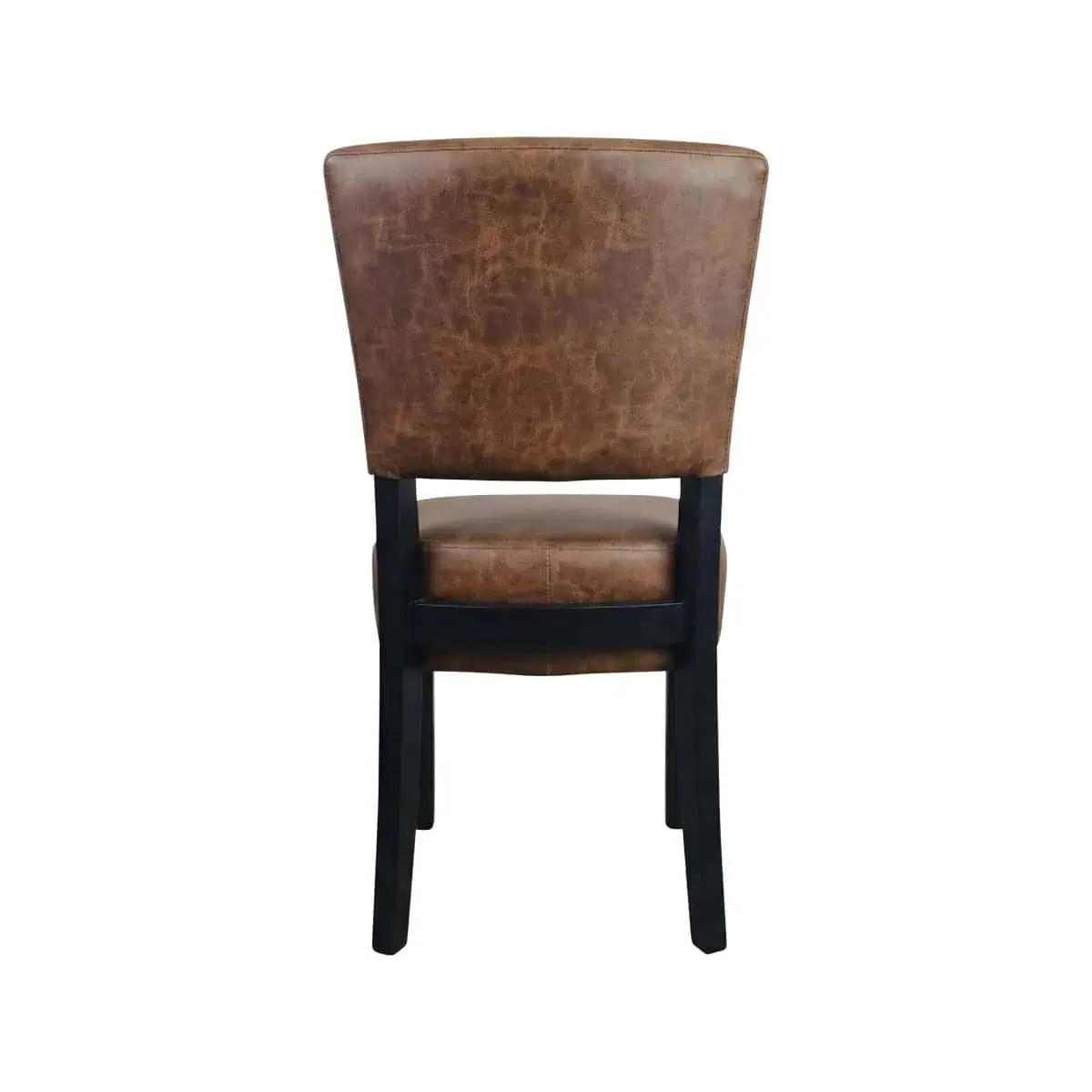 Super-Seat | Lisa Rome horeca barkrukken cognac | Barkruk cognacbruin leer, hoge deken, donkere houten poten, van achteren tegen witte achtergrond. | Horecameubilair