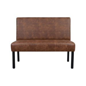 Super-Seat | Lisa Rome hospitality chairs | Cognac brown faux leather chairs with high rug and black metal legs, modern and sturdy design. | Hospitality Furniture