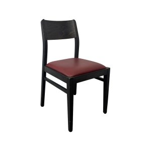 Arthur dark brown wooden café chairs with red seat