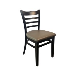 Louvre wooden café chairs with taupe seat