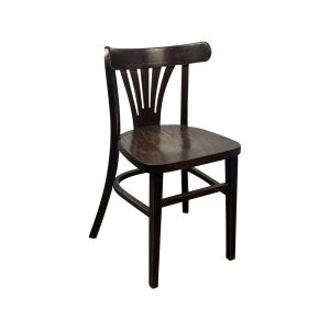 Rivolli Thon dark brown wooden stackable chairs with fan back
